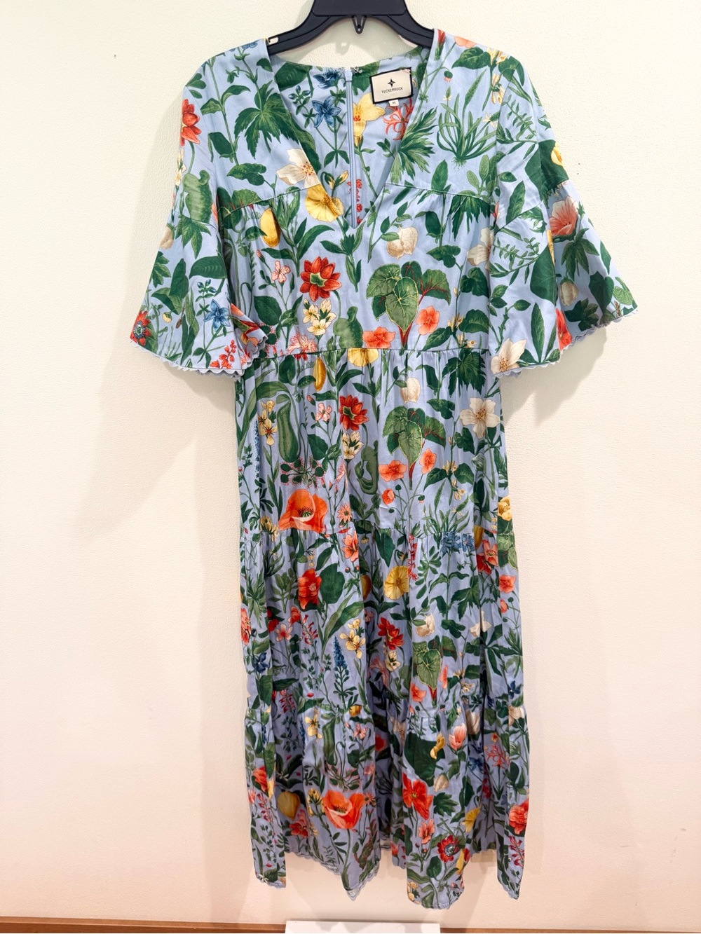 Tuckernuck Blue Blooming Botanical Ginger dress Medium